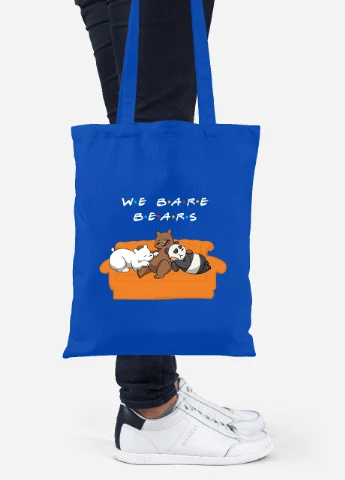 Еко-сумка шоппер Вся правда про ведмедів (We Bare Bears) (92102-2890-SK) голуба MobiPrint Lite (256921711)