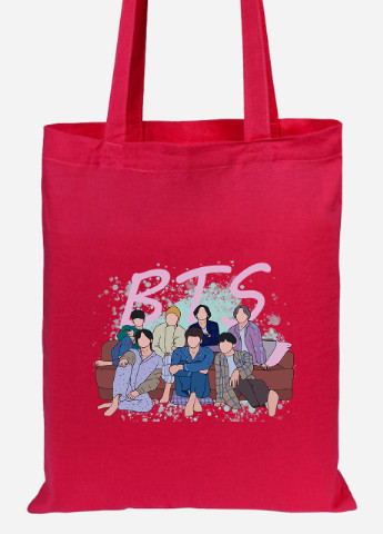 Еко-сумка шоппер БТС (BTS) (92102-3256-RD) червона MobiPrint Lite (256921557)