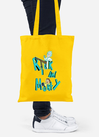 Еко-сумка шоппер Рік Санчез та Морті Сміт Рік та Морті (Rick and Morty) (92102-2939-SY) жовта MobiPrint Lite (256923742)