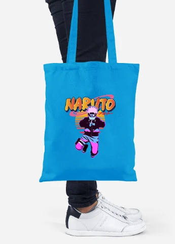 Эко сумка шопер Наруто Узумаки (Naruto Uzumaki) (92102-2629-BL) синяя MobiPrint Lite (256924296)