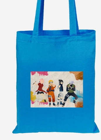 Эко сумка шопер Наруто (Naruto) (92102-3079-BL) синяя MobiPrint Lite (256921602)