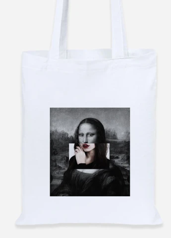 Эко сумка шопер Мона Лиза Джоконда Ренессанс (Renaissance Mona Lisa La Gioconda) (92102-1202) белая MobiPrint Lite (256920801)