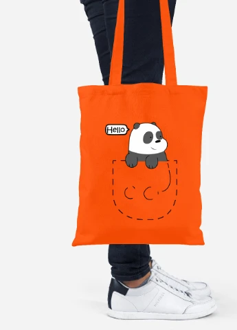 Еко-сумка шоппер Вся правда про ведмедів (We Bare Bears) (92102-2903-OG) помаранчева MobiPrint Lite (256924450)
