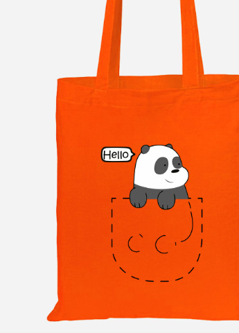 Еко-сумка шоппер Вся правда про ведмедів (We Bare Bears) (92102-2903-OG) помаранчева MobiPrint Lite (256924450)