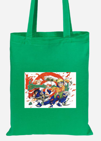 Эко сумка шопер Наруто (Naruto) (92102-3111-KG) зеленая MobiPrint Lite (256921560)