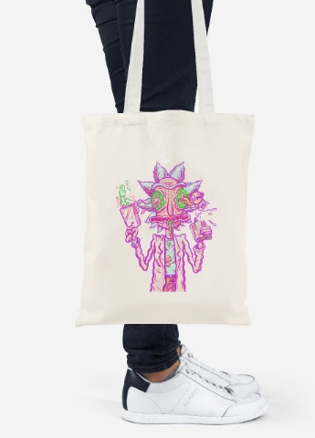 Еко-сумка шоппер Рік Санчез Рік та Морті (Rick Sanchez Rick and Morty) (92102-2944-BG) бежева MobiPrint Lite (256920617)