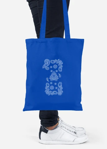 Еко-сумка шоппер малюнок хною (92102-1489-SK) голуба MobiPrint Lite (256921914)
