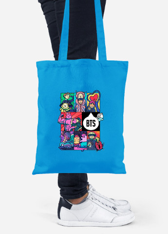Еко-сумка шоппер БТС (BTS) (92102-1078-BL) синя MobiPrint Lite (256920745)