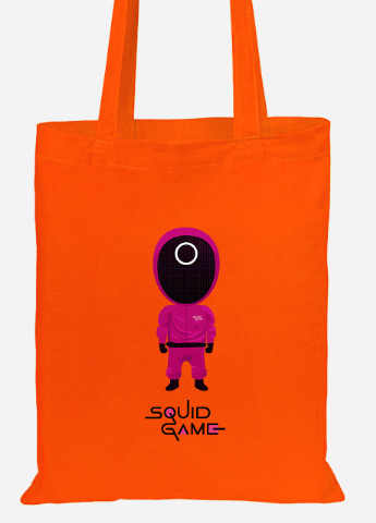 Еко-сумка шоппер Коло Робочий солдат Гра в кальмара (Squid Game) (92102-3358-OG) помаранчева MobiPrint Lite (256922889)