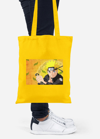 Эко сумка шопер Наруто Узумаки (Naruto Uzumaki) (92102-3092-SY) желтая MobiPrint lite (256924543)