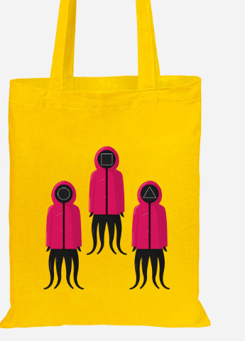 Эко сумка шопер Солдаты Игра в кальмара (Squid Game) (92102-3366-SY) желтая MobiPrint Lite (256923339)