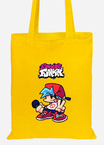 Еко-сумка шоппер Фрайдей Найт Фанкін (Friday Night Funkin) (92102-3331-SY) жовта MobiPrint Lite (256924046)