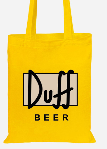 Еко-сумка шоппер Сімпсони Дафф (The Simpsons Duff Beer) (92102-1995-SY) жовта MobiPrint Lite (256924681)
