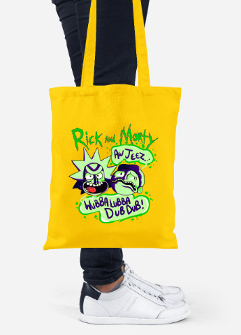 Еко-сумка шоппер Рік Санчез Рік та Морті (Rick Sanchez Rick and Morty) (92102-2937-SY) жовта MobiPrint Lite (256921124)