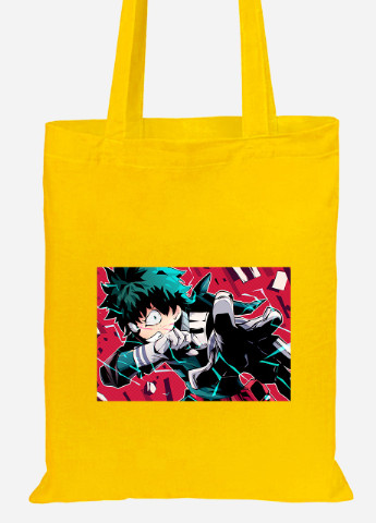 Еко-сумка шоппер Мідорія, Моя геройська академія (Midoriya Izuku, My Hero Academia) (92102-3074-SY) жовта MobiPrint Lite (256924486)