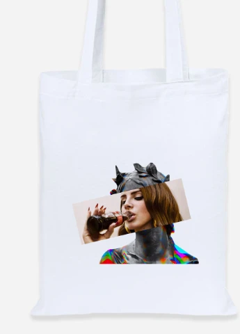 Еко-сумка шоппер Лана Дель Рей Ренесанс (Lana Del Rey Renaissance) (92102-1204) біла MobiPrint Lite (256920488)