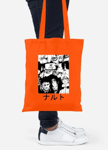 Еко-сумка шоппер Наруто (Naruto) (92102-3045-OG) помаранчева MobiPrint Lite (256924503)
