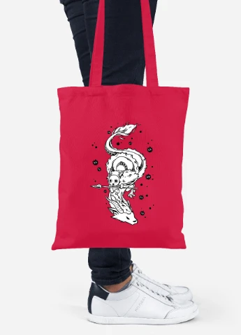 Эко сумка шопер Хаку Унесённые призраками (Spirited Away) (92102-2833-RD) красная MobiPrint Lite (256923838)