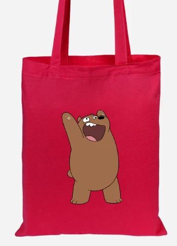 Эко сумка шопер Гризли (Grizzly) (92102-1777-RD) красная MobiPrint Lite (256923634)