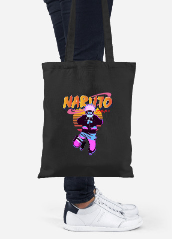 Еко-сумка шоппер Наруто Узумакі (Naruto Uzumaki) (92102-2629-BK) чорна MobiPrint Lite (256923227)