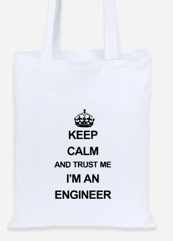 Еко-сумка шоппер Keep Calm (92102-2008) біла MobiPrint Lite (256922667)