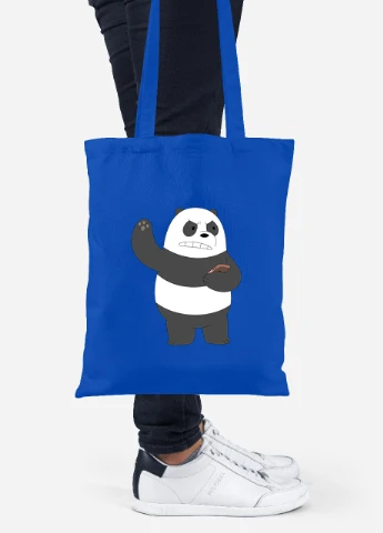 Эко сумка шопер Панда (Panda) (92102-1776-SK) голубая MobiPrint Lite (256921687)