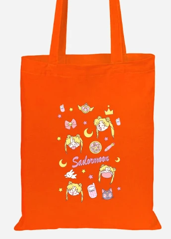 Эко сумка шопер Сейлор Мун (Sailor Moon) (92102-2911-OG) оранжевая MobiPrint Lite (256923919)