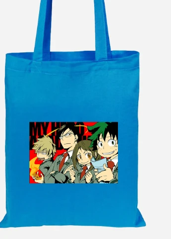Эко сумка шопер Моя геройская академия (My Hero Academia) (92102-3067-BL) синяя MobiPrint Lite (256922423)