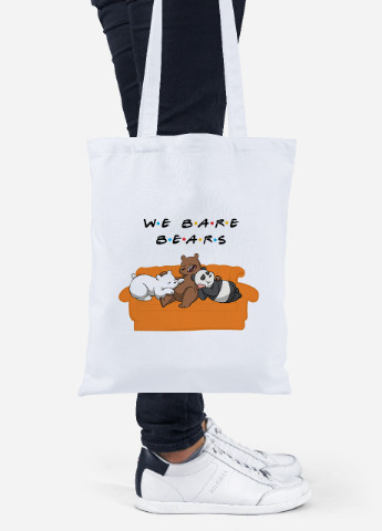 Эко сумка шопер Вся правда о медведях (We Bare Bears) (92102-2890) белая MobiPrint Lite (256922570)
