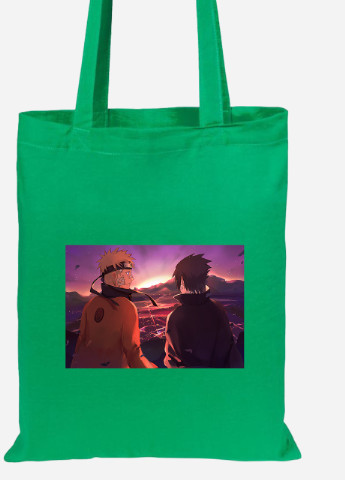 Еко-сумка шоппер Наруто (Naruto) (92102-3101-KG) зелена MobiPrint Lite (256920340)
