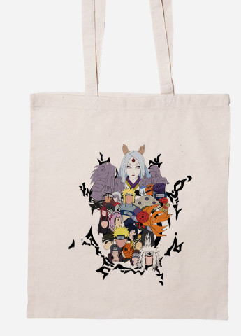 Еко-сумка шоппер Наруто (Naruto) (92102-3334-BG) бежева MobiPrint lite (256920324)