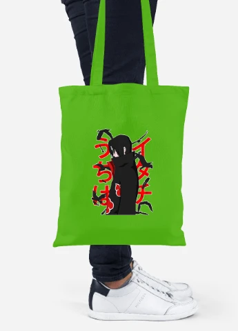 Еко-сумка шоппер Ітачі Учіха (Itachi Uchiha) (92102-2817-LM) салатова MobiPrint Lite (256923141)