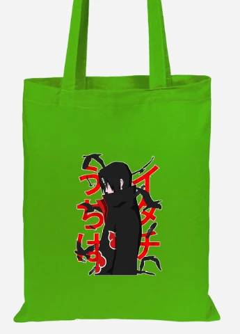 Еко-сумка шоппер Ітачі Учіха (Itachi Uchiha) (92102-2817-LM) салатова MobiPrint Lite (256923141)