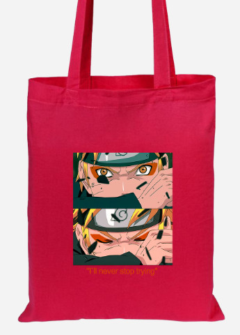 Еко-сумка шоппер Наруто Узумакі (Naruto Uzumaki) (92102-2816-RD) червона MobiPrint Lite (256922393)