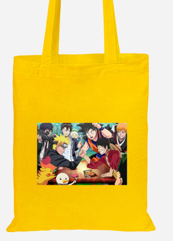 Еко-сумка шоппер Аніме (Anime) (92102-3099-SY) жовта MobiPrint Lite (256921688)