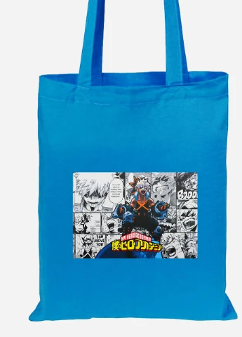 Еко-сумка шоппер Моя геройська академія (My Hero Academia) (92102-3065-BL) синя MobiPrint Lite (256921665)
