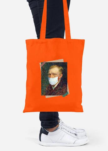 Эко сумка шопер Ван Гог (92102-1415-OG) оранжевая MobiPrint lite (256920201)