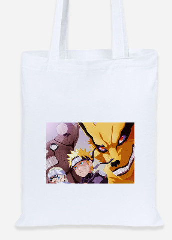 Еко-сумка шоппер Наруто (Naruto) (92102-3095) біла MobiPrint Lite (256921326)
