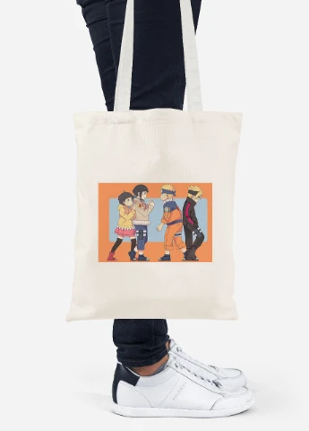 Еко-сумка шоппер Наруто (Naruto) (92102-3094-BG) бежева MobiPrint Lite (256921849)