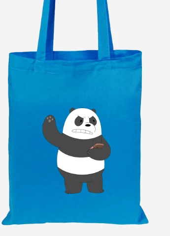 Еко-сумка шоппер Панда (Panda) (92102-1776-BL) синя MobiPrint Lite (256920822)