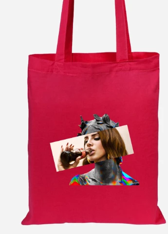 Эко сумка шопер Лана Дель Рей Ренессанс (Lana Del Rey Renaissance) (92102-1204-RD) красная MobiPrint Lite (256920175)