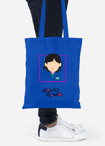 Эко сумка шопер Чонхойон–Кан Сае-беок Игра в кальмара (Squid Game) (92102-3355-SK) голубая MobiPrint Lite (256923733)