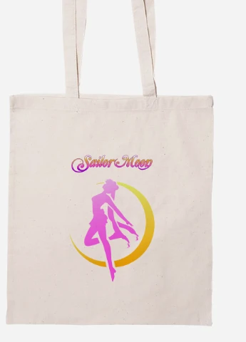Эко сумка шопер Сейлор Мун (Sailor Moon) (92102-2658-BG) бежевая MobiPrint Lite (256924484)