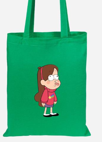 Еко-сумка шоппер Мейбл Пайнс Гравіті Фолз (Mabel Pines Gravity Falls) (92102-2625-KG) зелена MobiPrint Lite (256920676)