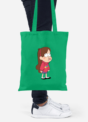 Еко-сумка шоппер Мейбл Пайнс Гравіті Фолз (Mabel Pines Gravity Falls) (92102-2625-KG) зелена MobiPrint Lite (256920676)