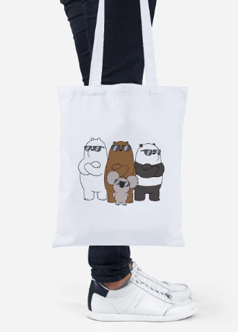 Еко-сумка шоппер Вся правда про ведмедів (We Bare Bears) (92102-2892) біла MobiPrint Lite (256921210)