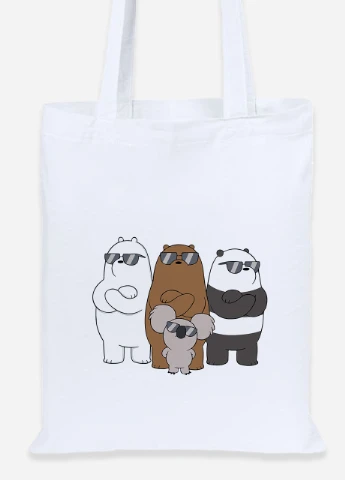 Еко-сумка шоппер Вся правда про ведмедів (We Bare Bears) (92102-2892) біла MobiPrint Lite (256921210)