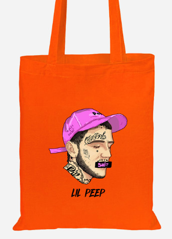 Эко сумка шопер Лил Пип (Lil Peep) (92102-2635-OG) оранжевая MobiPrint lite (256920924)