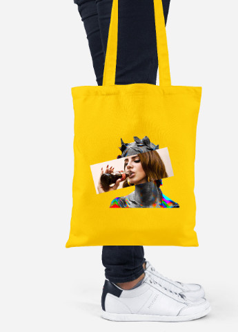 Эко сумка шопер Лана Дель Рей Ренессанс (Lana Del Rey Renaissance) (92102-1204-SY) желтая MobiPrint Lite (256920893)