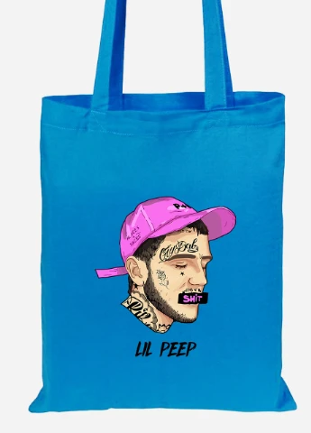 Эко сумка шопер Лил Пип (Lil Peep) (92102-2635-BL) синяя MobiPrint Lite (256921776)